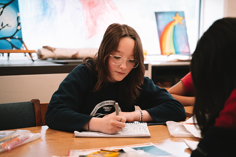 girl in classroom